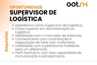 Vaga de emprego para Supervisor de Logística