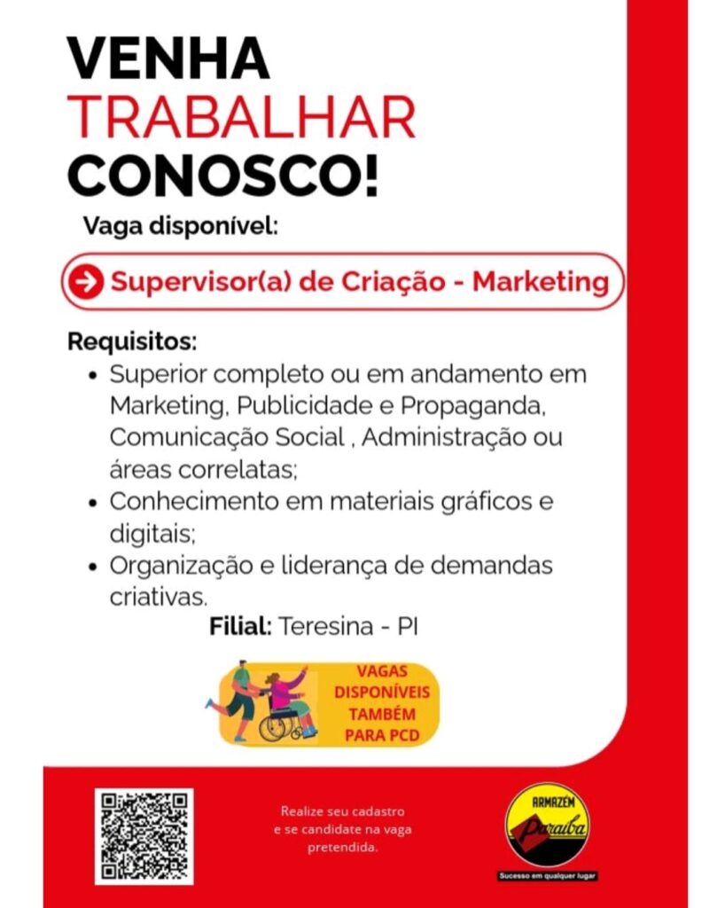 Vaga de emprego para Supervisor(a) de Criação