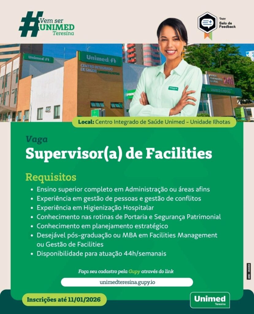 Vaga de emprego para Supervisor(a) de Facilities