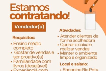 Vaga de emprego para Vendedor(a)
