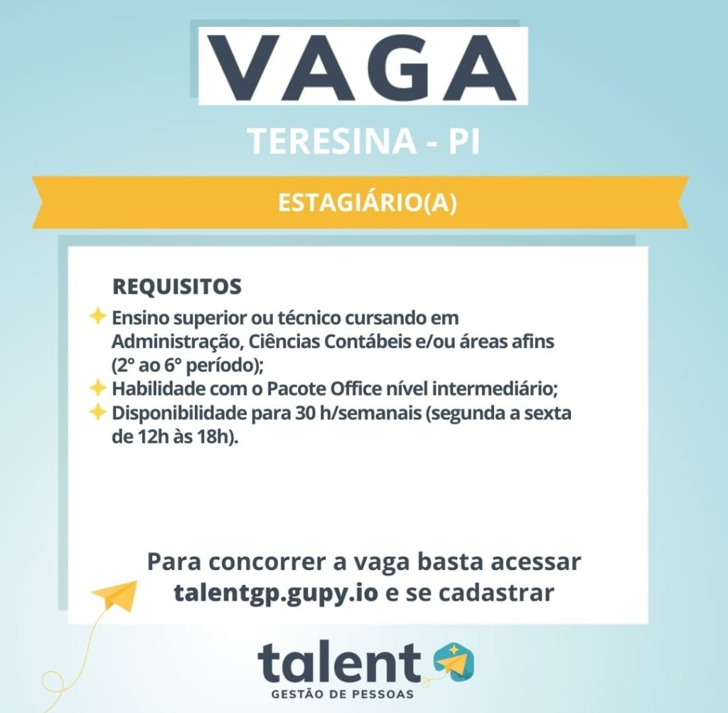 Vaga para Estagiário(a)