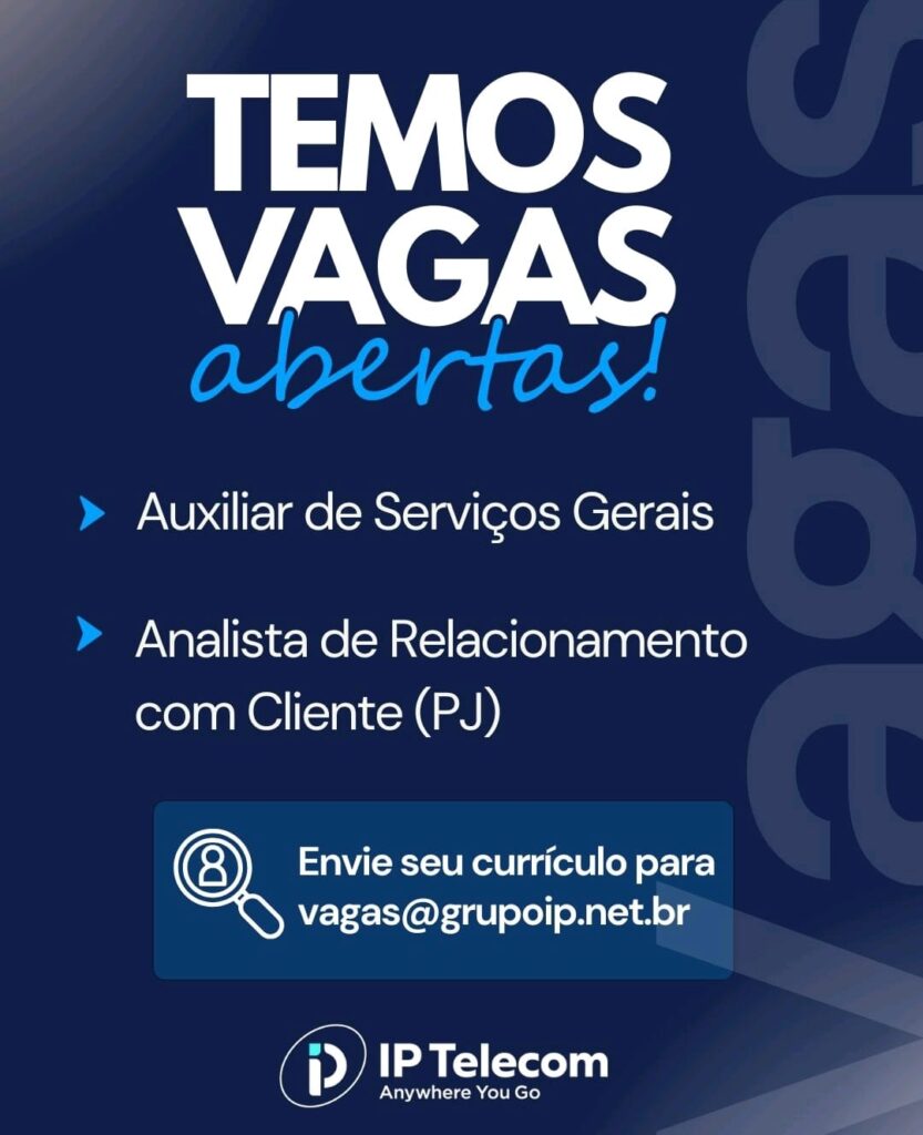 Vagas de emprego para Auxiliar de Serviços Gerais e Analista de Relacionamento com Cliente (PJ)