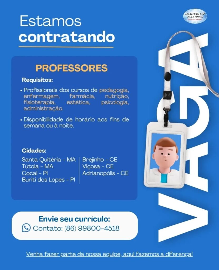 Vagas de emprego para Professores