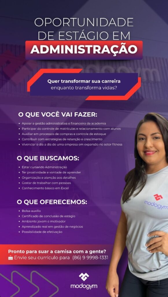 Vaga de Estágio para Administração