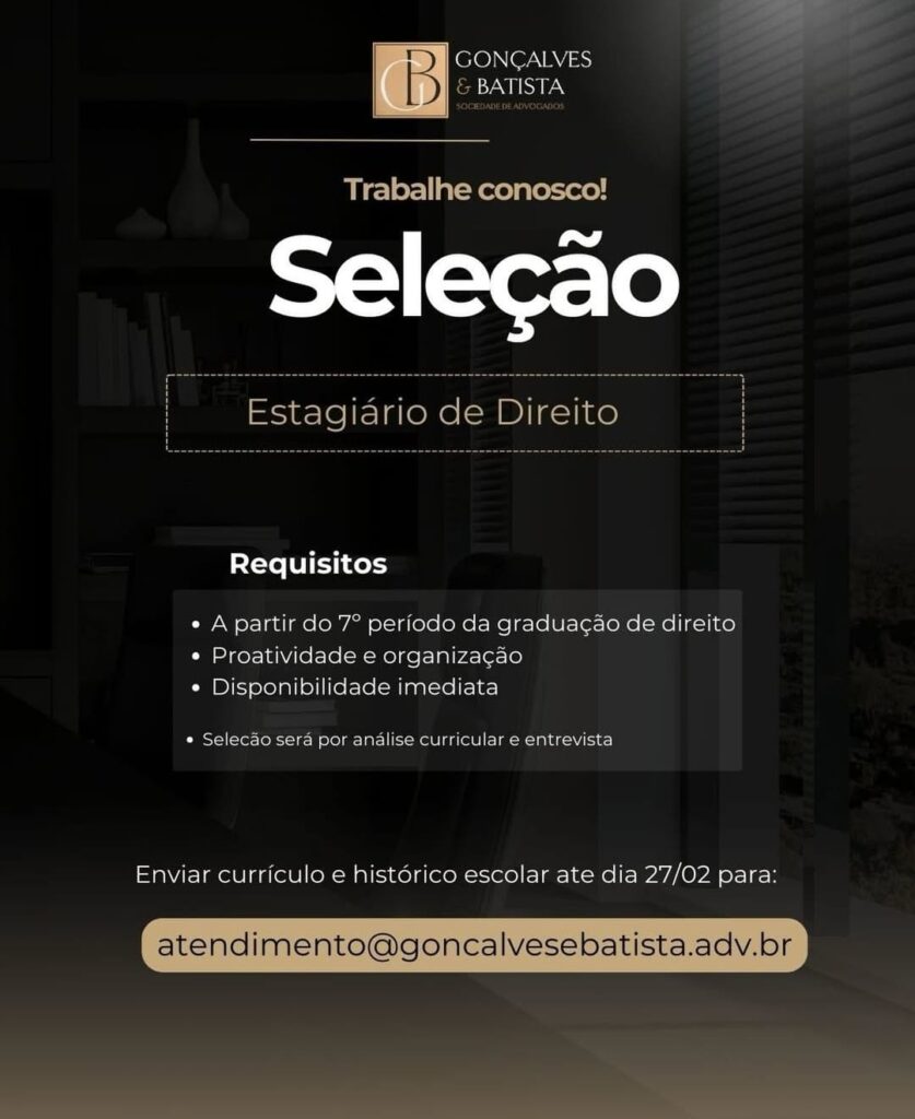 Vaga de Estágio para Direito