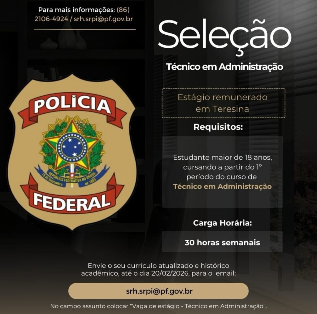 Vaga de Estágio para Técnico em Administração