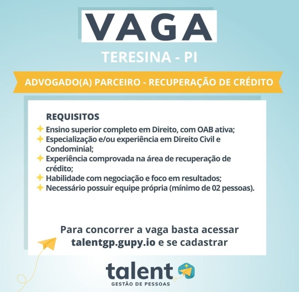 Vaga de emprego para Advogado(a) Parceiro