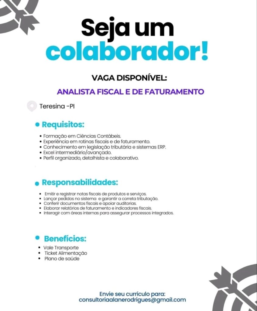 Vaga de emprego para Analista Fiscal e de Faturamento