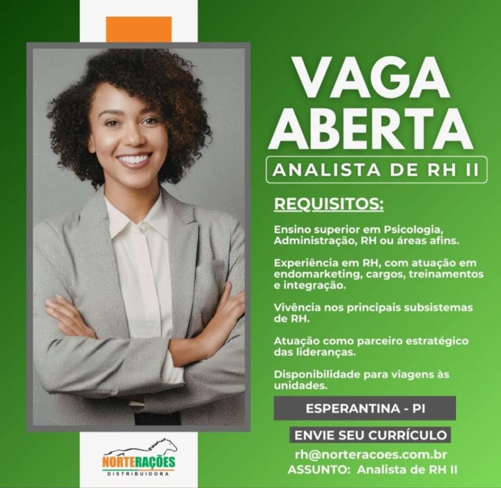 Vaga de emprego para Analista de RH em Esperantina