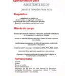 Vaga de emprego para Assistente de DP