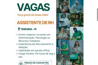 Vaga de emprego para Assistente de RH