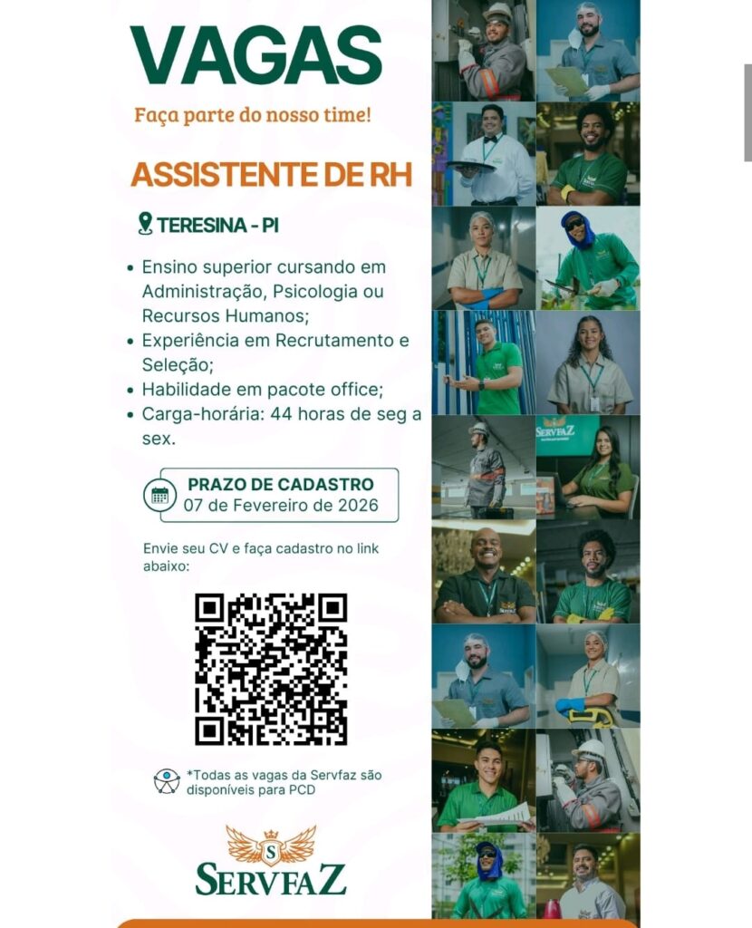 Vaga de emprego para Assistente de RH