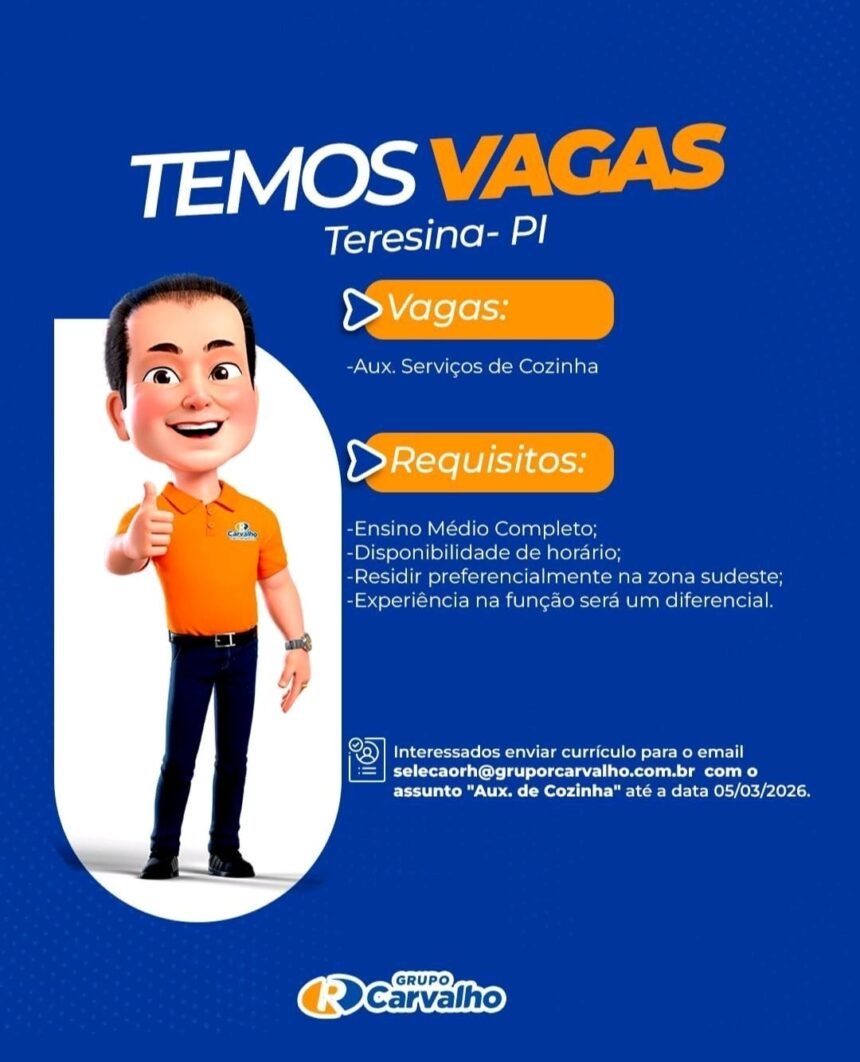 Vaga de emprego para Aux. Serviços de Cozinha