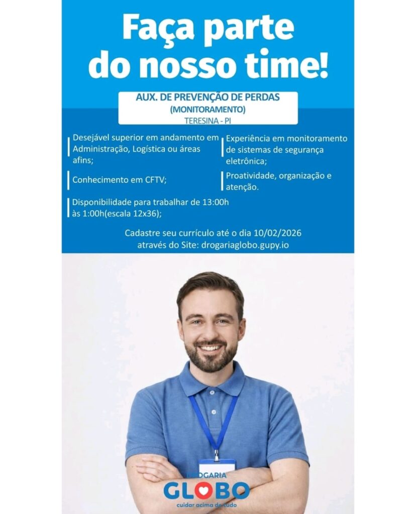 Vaga de emprego para Aux. de Prevenção de Perdas