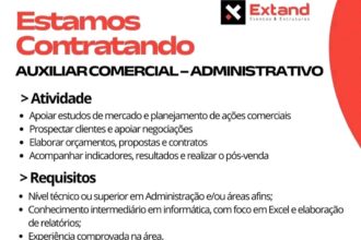 Vaga de emprego para Auxiliar Comercial