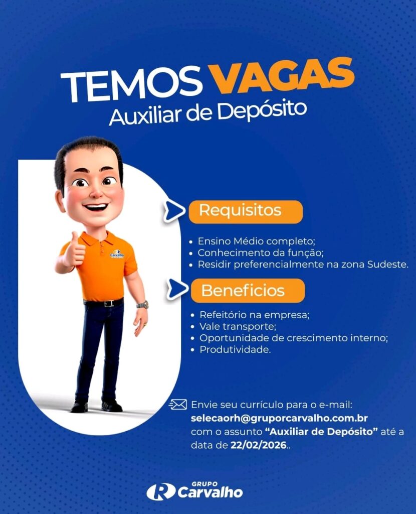 Vaga de emprego para Auxiliar de Depósito