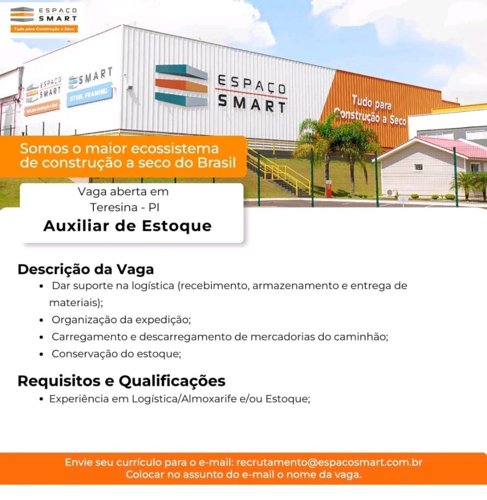 Vaga de emprego para Auxiliar de Estoque