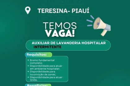 Vaga de emprego para Auxiliar de Lavanderia Hospitalar