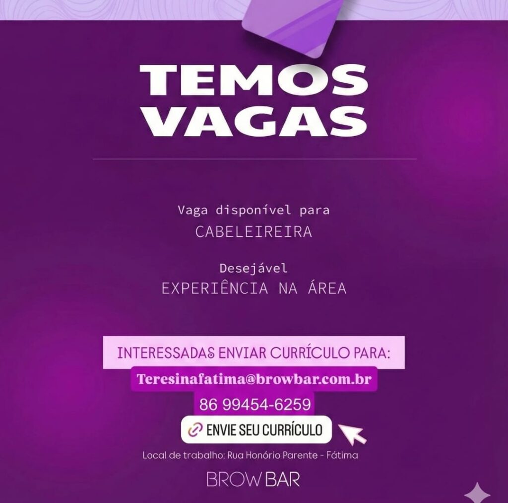 Vaga de emprego para Cabeleireira
