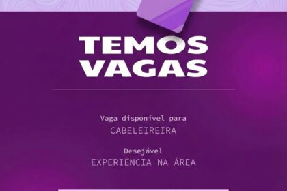 Vaga de emprego para Cabeleireira