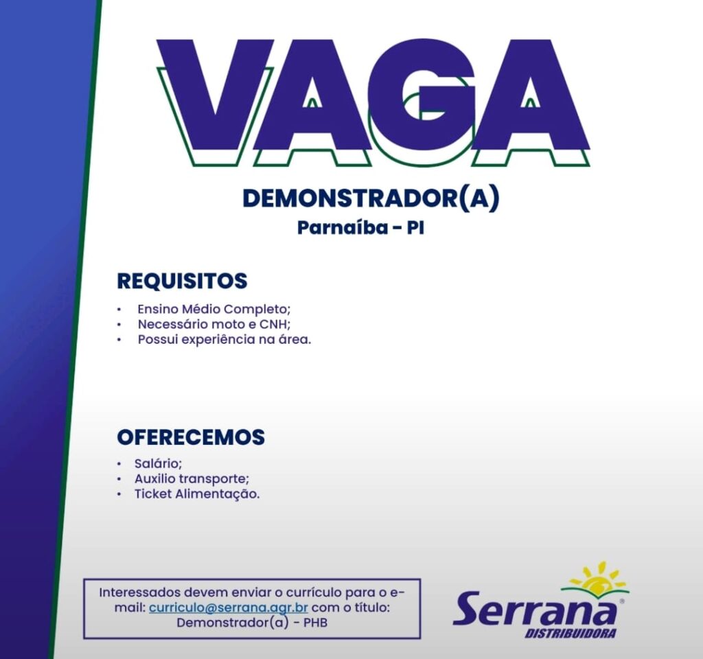 Vaga de emprego para Demonstrador(a) em Parnaíba