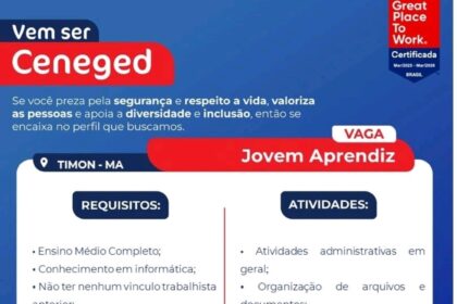Vaga de emprego para Jovem Aprendiz