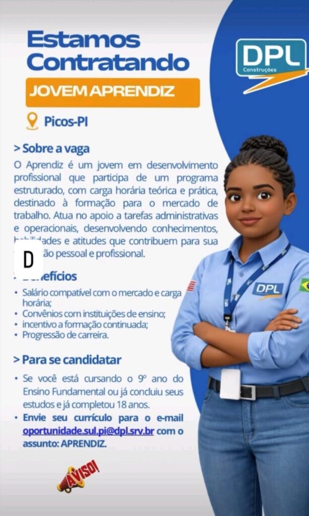 Vaga de emprego para Jovem Aprendiz