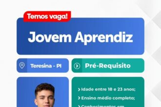 Vaga de emprego para Jovem Aprendiz