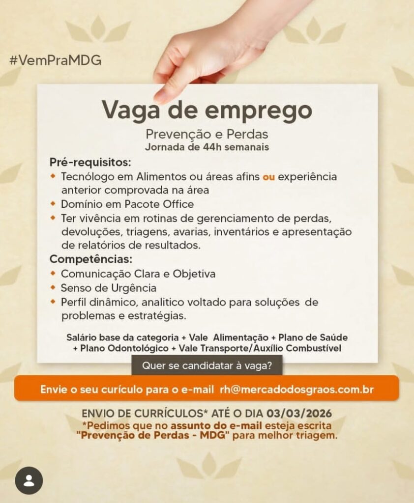 Vaga de emprego para Prevenção de Perdas
