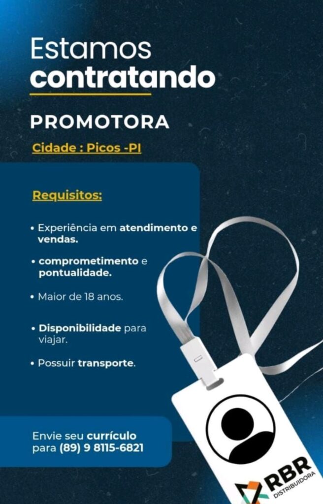 Vaga de emprego para Promotora