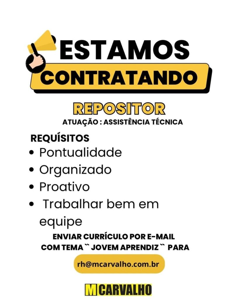 Vaga de emprego para Repositor