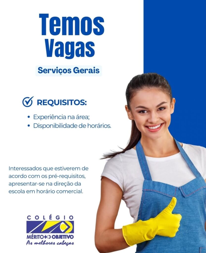 Vaga de emprego para Serviços Gerais