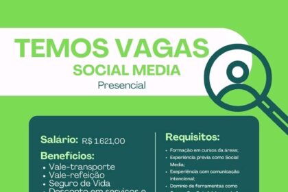 Vaga de emprego para Social Media