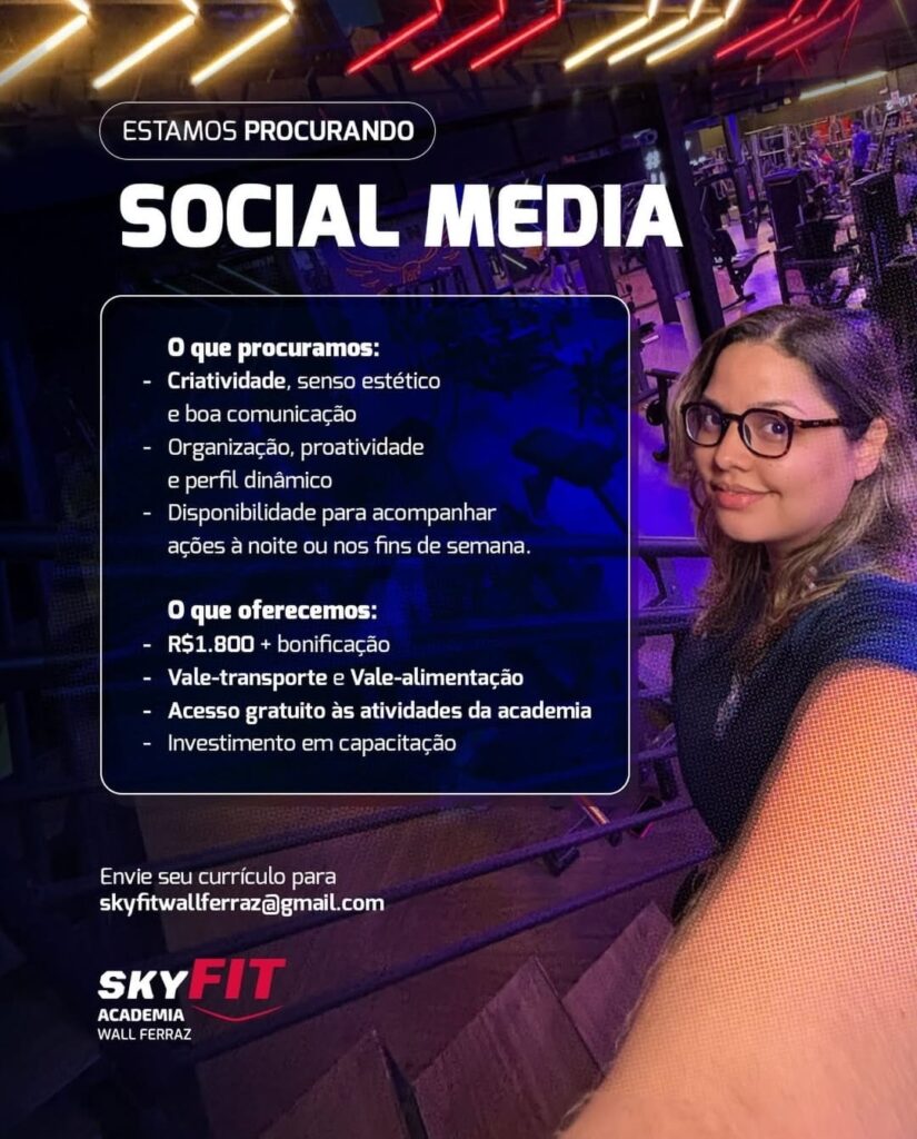 Vaga de emprego para Social Media