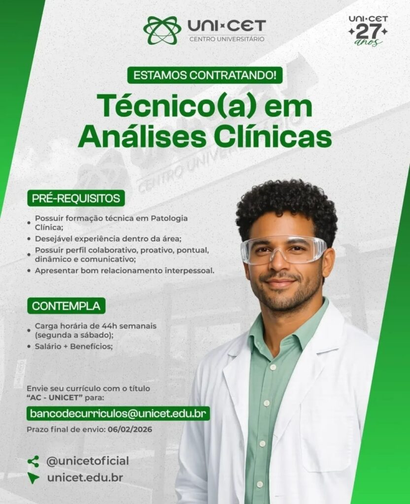 Vaga de emprego para Técnico(a) em Análises Clínicas