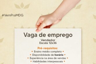 Vaga de emprego para Vendedor