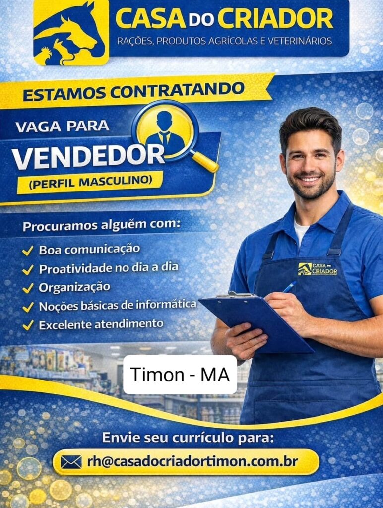 Vaga de emprego para Vendedor em Timon