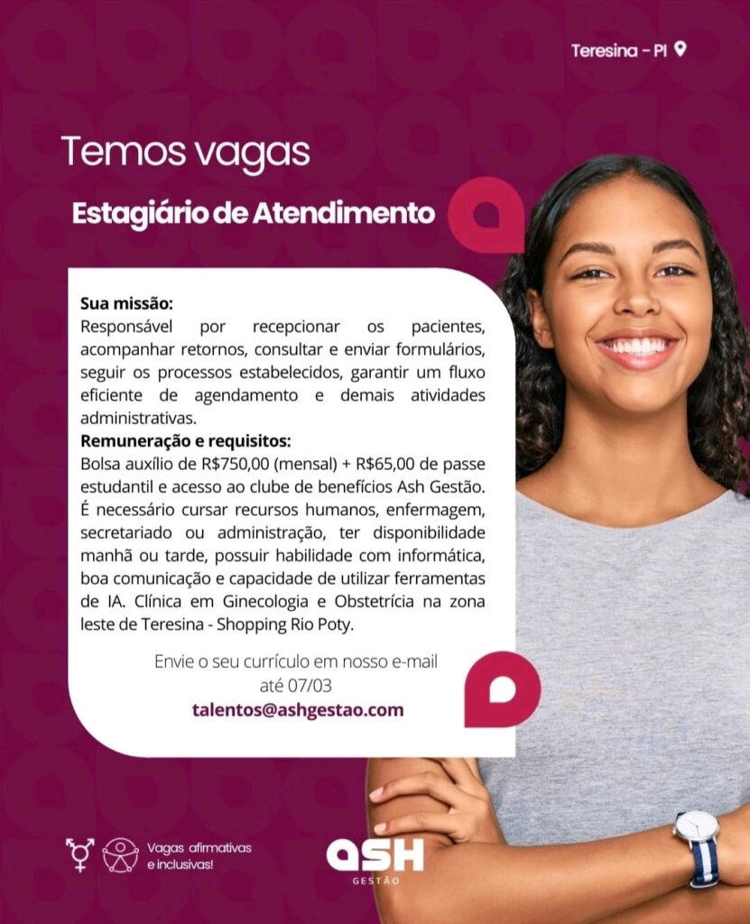 Vaga de Estágio para Atendimento