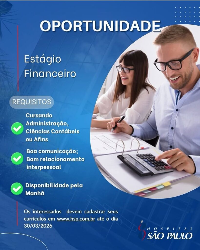 Vaga de Estágio para Financeiro