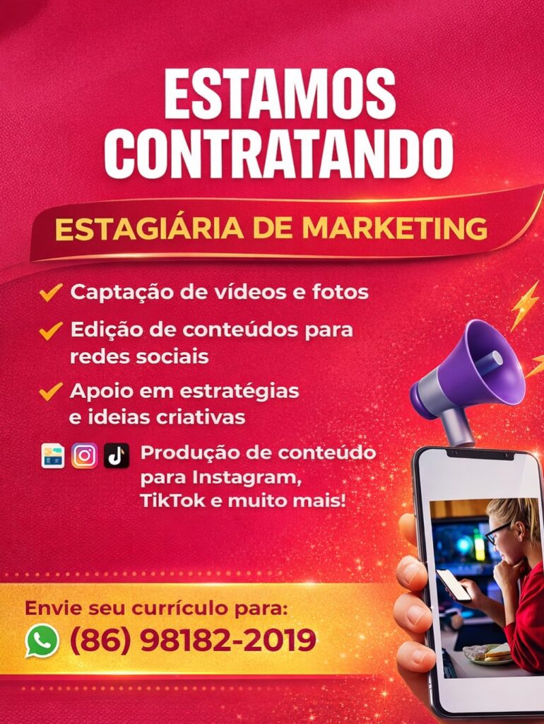 Vaga de Estágio para Marketing