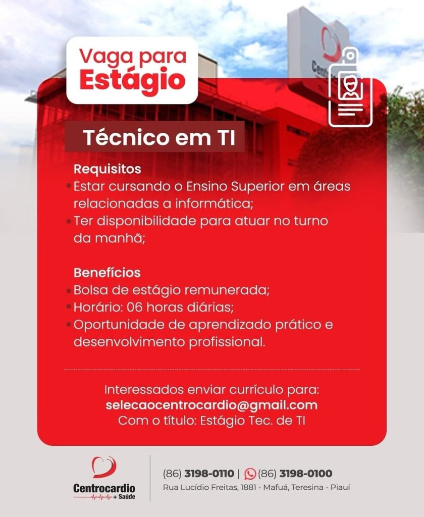 Vaga de Estágio para Técnico em TI 