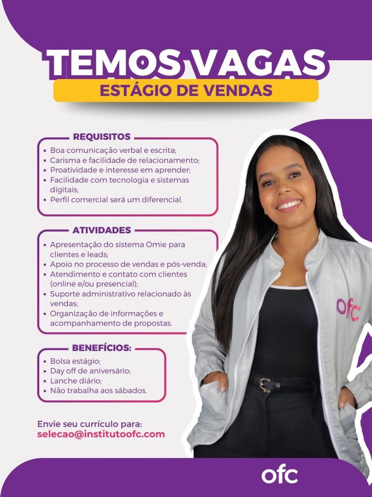 Vaga de Estágio para Vendas