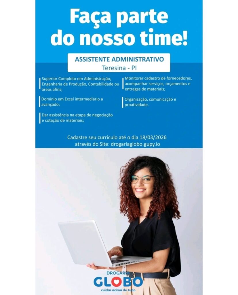 Vaga de emprego para Assistente Administrativo