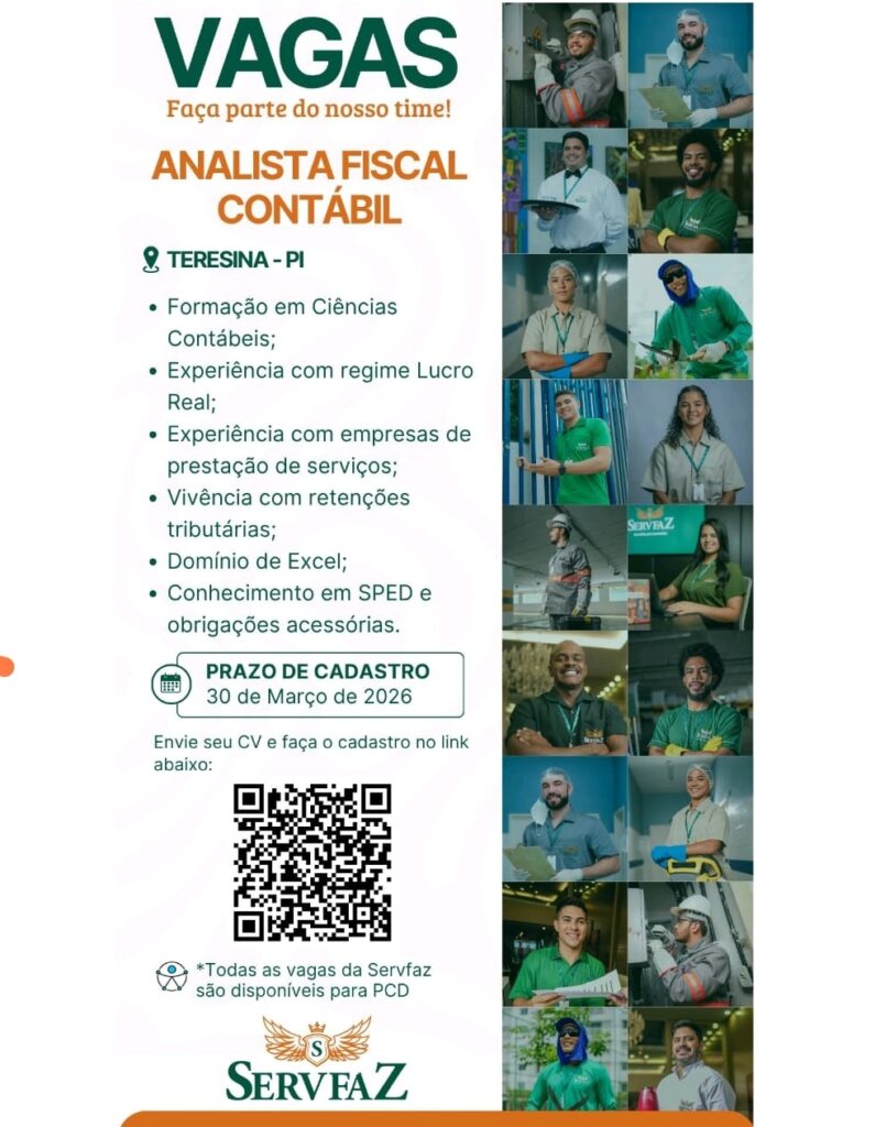 Vaga de emprego para Analista Fiscal Contábil