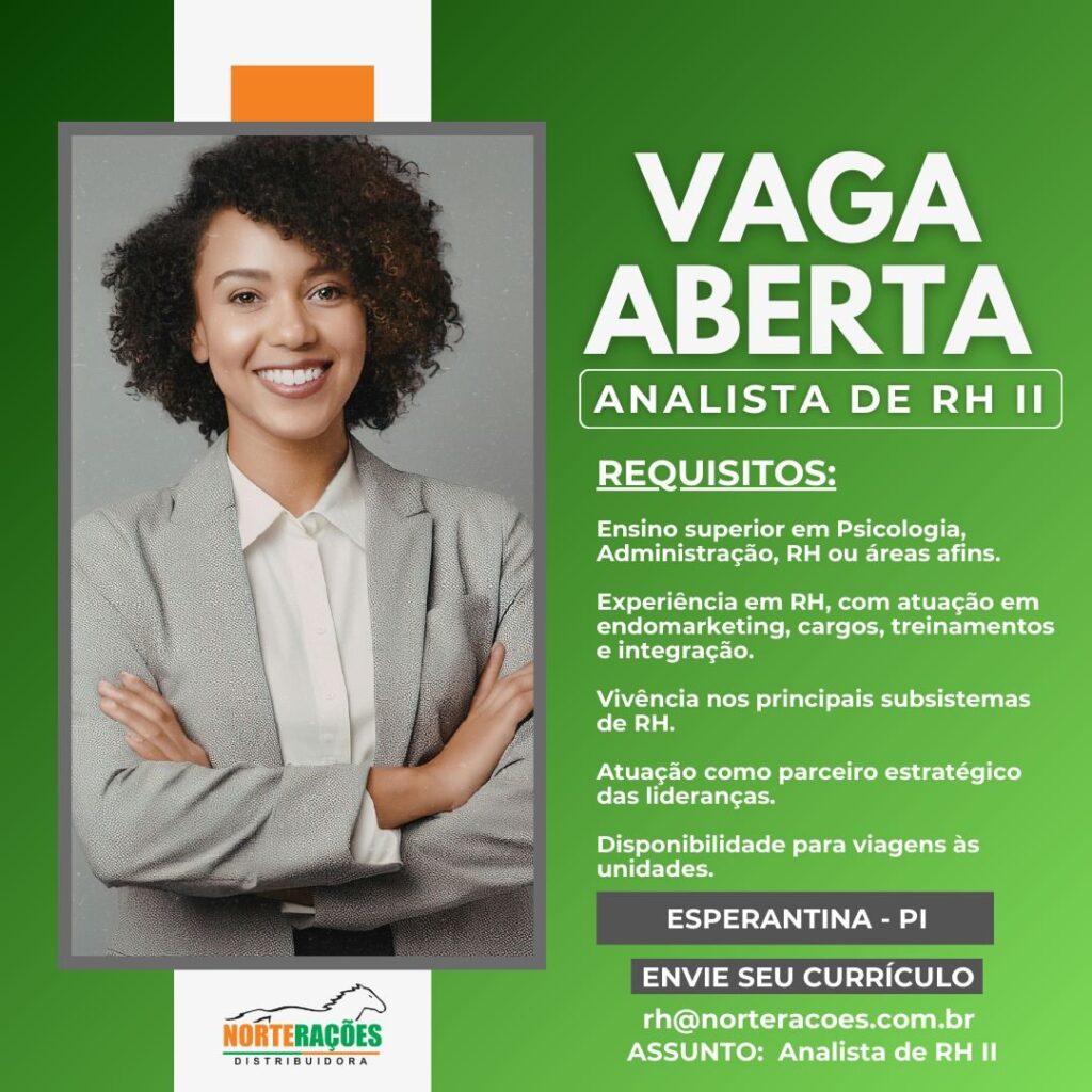 Vaga de emprego para Analista de RH II