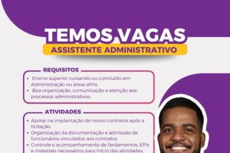 Vaga de emprego para Assistente Administrativo
