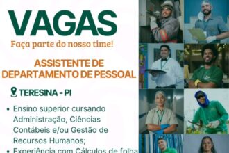Vaga de emprego para Assistente de DP