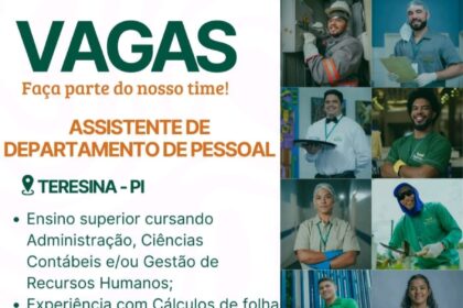 Vaga de emprego para Assistente de DP