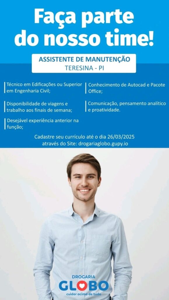 Vaga de emprego para Assistente de Manutenção