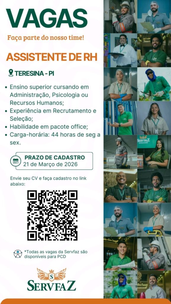 Vaga de emprego para Assistente de RH